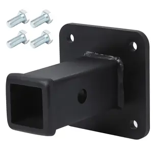 Hitch Wall Mount,2" Bolt-On Receiver Opening Hitch Tube, 4 Hole Bumper Trailer Hitch Compatible for Skid Steer Mount Plate,Hitch Receiver for Tractor,Lawn Mower,Utility Trailer,Maximum Gross Trailer Weight 20000 Lbs,maximum Vertical Tongue Load 2000 Lbs