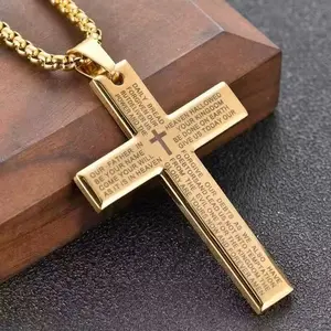 Gold colored Cross and chain