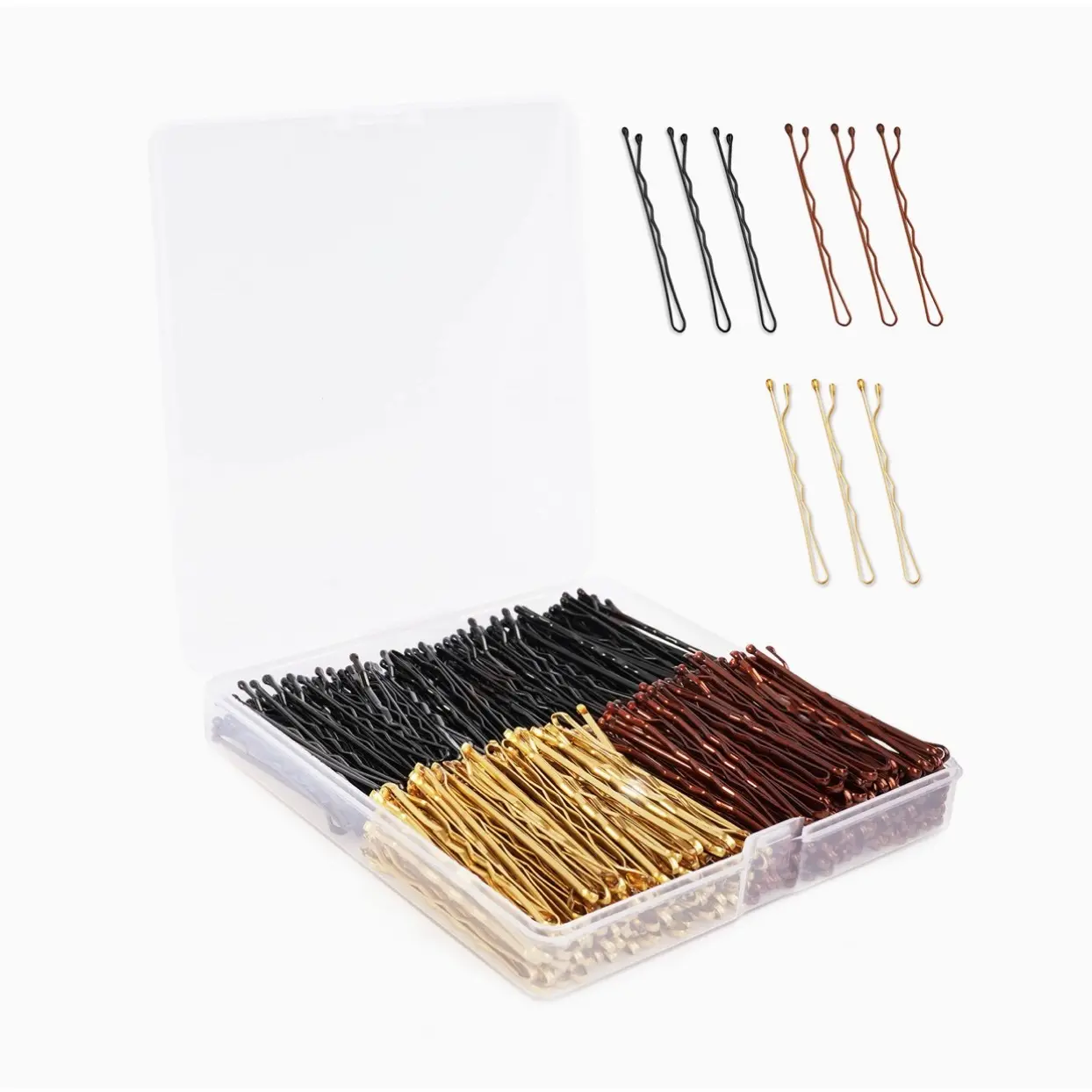 Bobby Pin, 360 Pcs Bobby Pins, 2 Inch Premium Bobby Pins Black, Brown and Blonde, Secure Hold Bobby Pins with Store Box, Hair Pins