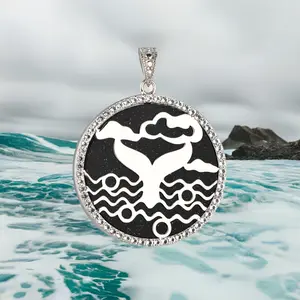 STERLING SILVER WHALE TAIL NECKLACE