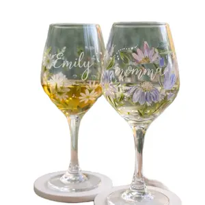 Personalized Hand-Painted Wine Glass – Cute Gift, Unique Drinkware