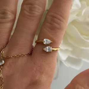 EVRY JEWELS Gold or Silver Plated Women's Martini Ring