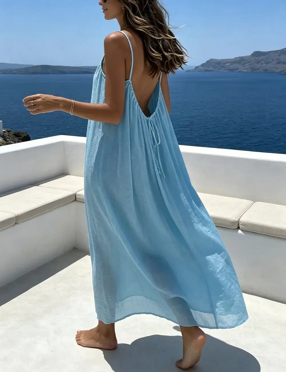 Backless Dress, Sundresses for Women, Backless Cami Dress Backless Dress House Dress for Women Sleeveless Long Cami Lounge Backless for Indoor Summer Wear