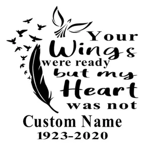 Custom Name Vinyl Car Decal for Loss of Loved Ones - 8” with Custom Name and Dates, Available in Many Colors