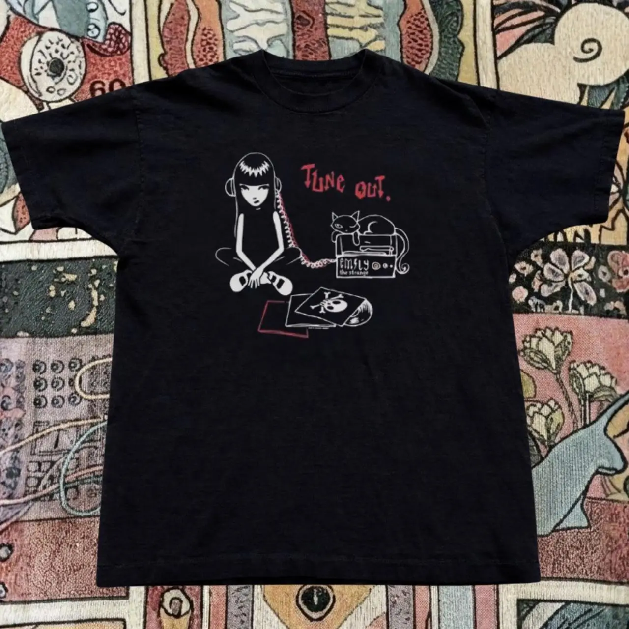 Gildan Men's Black T-shirt, Time Out black cotton T-shirt, Emily The Strange Time Out T-Shirt, Vintage Emo Graphic Tee, Y2K Alternative Shirt, Indie Goth Streetwear Tee, Oversized Unisex Gift