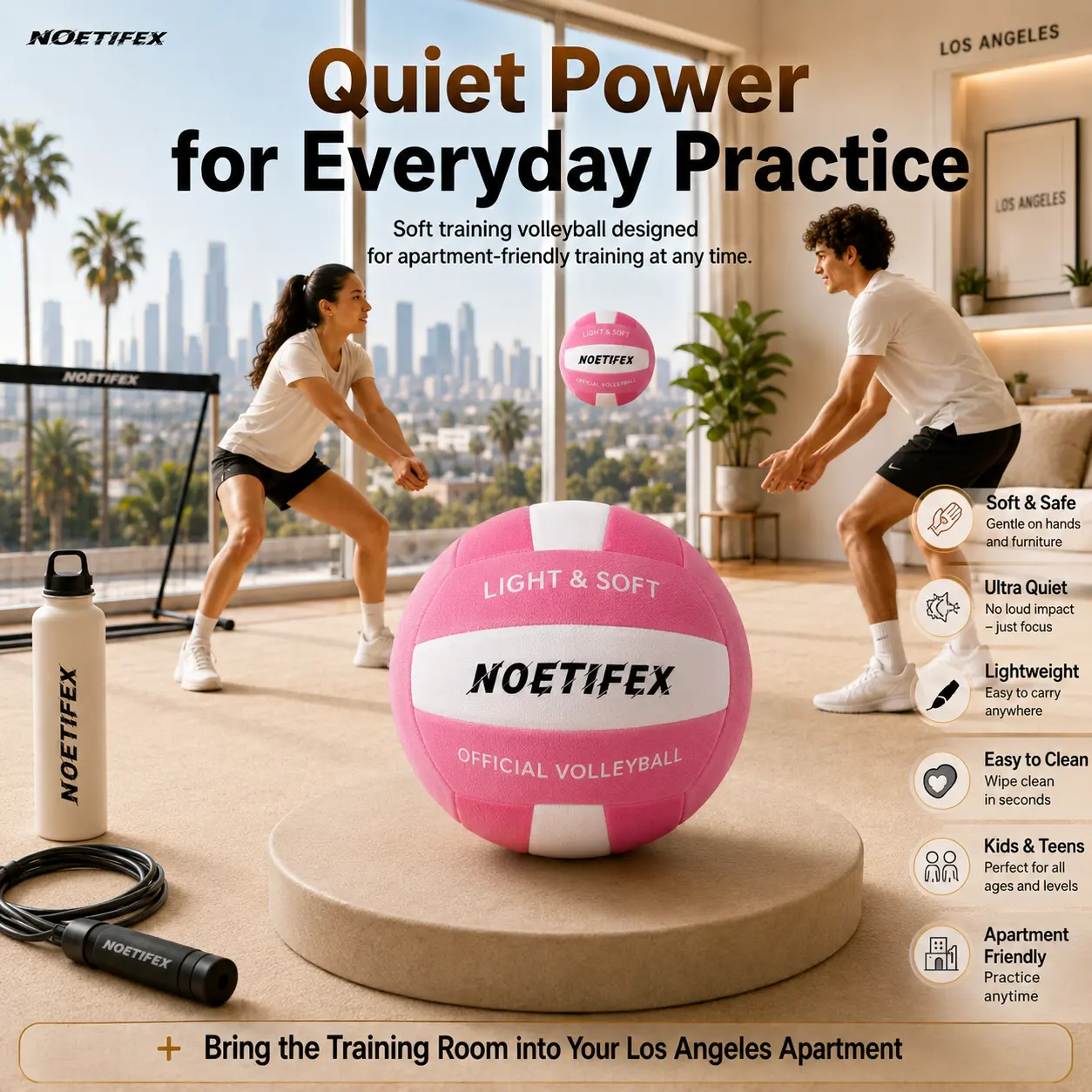 Soft volleyball Deflated Practice Volleyball for Youth Gentle Touch, Comfortable Grip,Indoor Outdoor Training Games