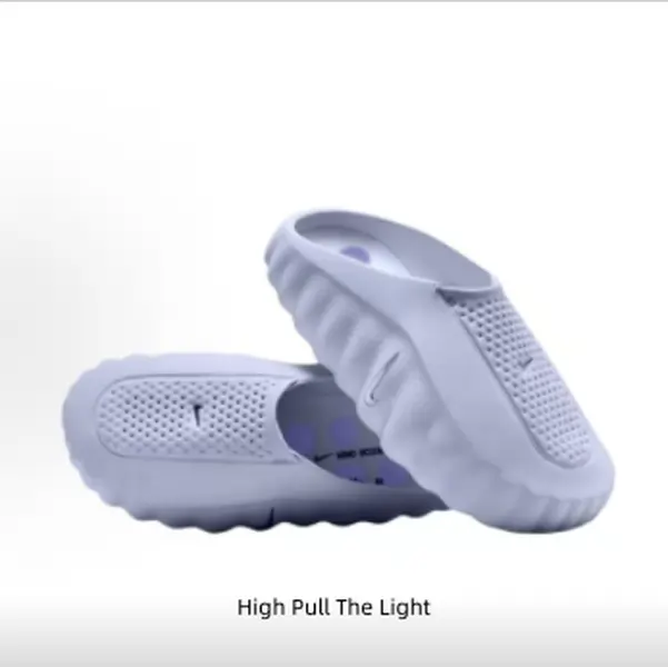 Unisex Slip On Mule Slippers Light Lavender Ventilated Hole EVA Thick Sole Anti Skid Purple Stud Bottom Casual Pool Daily Walking Lightweight Slides