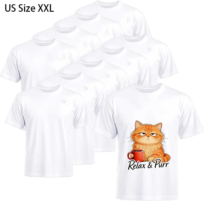 Joyclub 10 PCS Blank T-Shirts for Adults Unisex White Polyester Shirts Sublimation Crew Neck Short Sleeve Team Uniforms for  Fan Shirt DIY, Custom Soccer Team Tees & Class of 2026 Graduation Gifts, summerwins Mid Year Sale