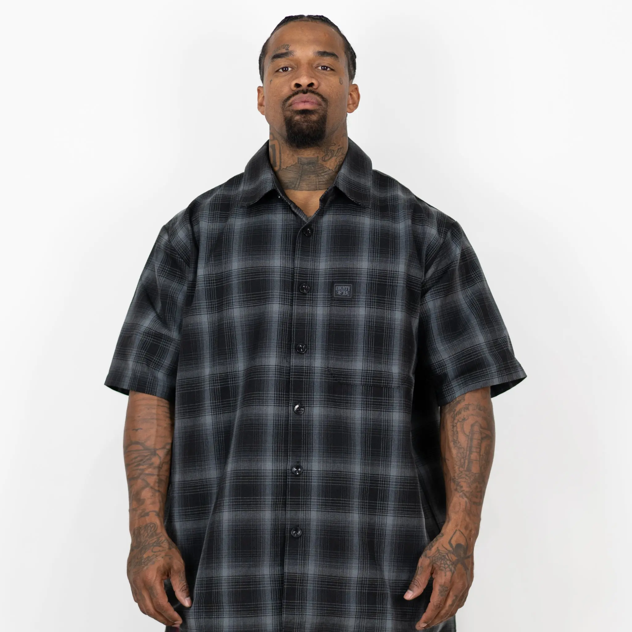 FB County Short Sleeve Checker Flannel Shirt Plaid Casual FB County Short Sleeve Checker Flannel Shirt Plaid Casual