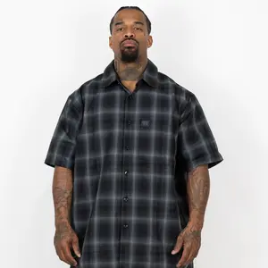FB County Short Sleeve Checker Flannel Shirt Plaid Casual