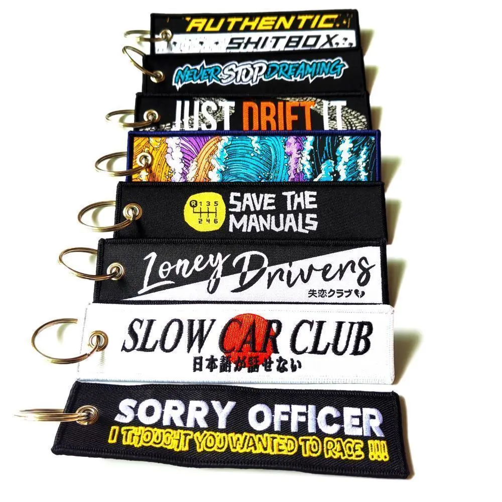 Men's Wallets Keychain Embroidered Fabric Keyring Keychain for Car Motorcycle Keys Key Organizer Holder Biker Accessories Gift