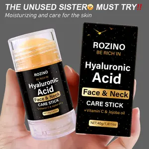 ROZINO Hyaluronic Acid Face & Neck Care Stick - Day & Night Lifting Firming Anti-Wrinkle Moisturizer Balm Cream for All Skin Types 40g