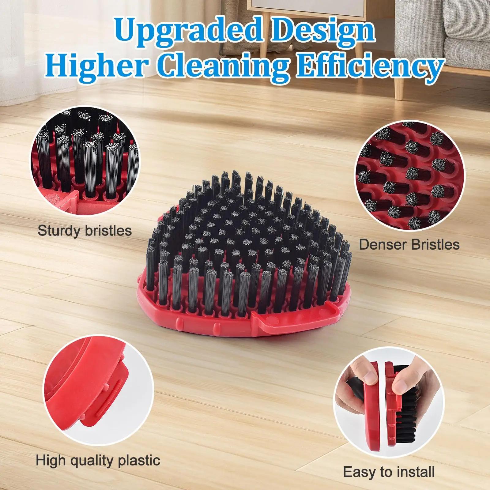 4 Pack Replaceable Mop Cloth with Deep Cleaning Brush & Handle Multi-Function Microfiber Mop Head Refills for Vileda Rinseclean