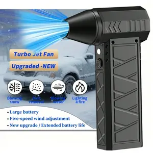 Compressed Air Duster- Electric Air Duster for Cleaning Keyboard & PC Infinitely Adjustable Speed Cordless Turbo Fan Turbo Dryer Blower for Car, Air Bed, Outdoors, Home