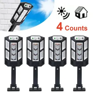 Solar Powered Wall Light, Solar Lights Outdoor, Bright Solar LED Wall Light with Motion Sensor & Remote Control, Rechargeable Outdoor Light for Courtyards, Streets, Gates