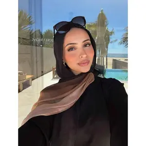 1Pc Women Bohemian Style Watercolor Print Hijab/Scarf, Suitable For Outdoor & Daily Wear Veiled Clothes.