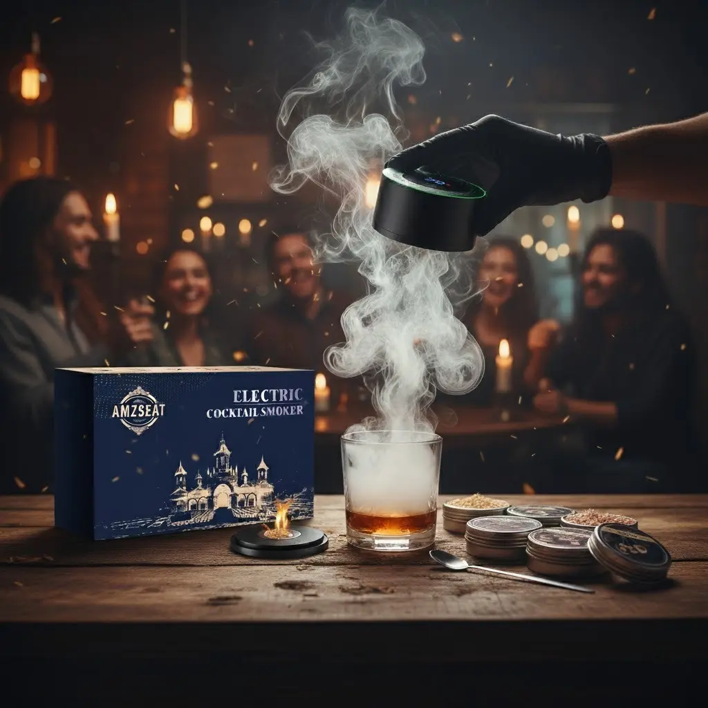 AMZSEAT Electric Cocktail Smoker Kit for Whiskey Lovers Butane-Free  Rechargeable with 6 Wood Flavors Durable Christmas Gift for Dad Husband  Him,Valentine's Day gift - TikTok Shop