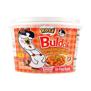 Samyang Korean Rose Cream Spicy Chicken Buldak Wide Glass Noodle 5.98 oz Instant Food Pansit Popular Mukbang Snack Trending Stir-Fried Noodles