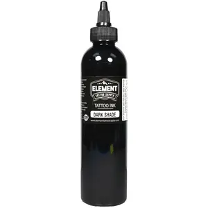 Element Tattoo Dark Greywash Ink, 8oz Bottle, Professional Vegan, Smooth Shading Pigment, Made in USA