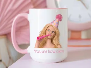 Funny Unhinged Doll Birthday Mug, Sarcastic Disgusted Girl Meme Coffee Cup, 30th Birthday, 40th Bday, 50th Birthday Funny Mug