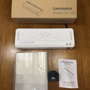 A4 Laminating Machine with Integrated Cutter 60s Warm-Up Never Jam Technology Safe Reliable Mini Laminator for Photos Docs Cards Tags Blue Pink Portable Lightweight 0.8kg Compact Design