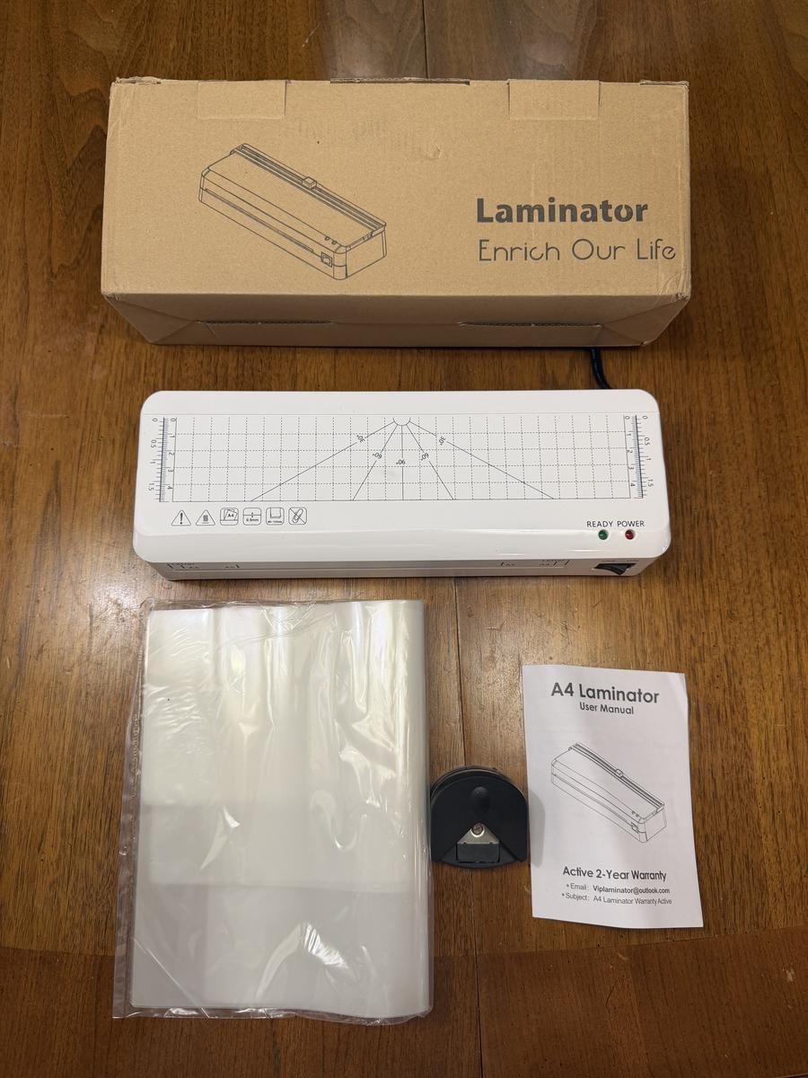 Item: A4 Laminator White (10Films+Cutter+Corner Rounder)