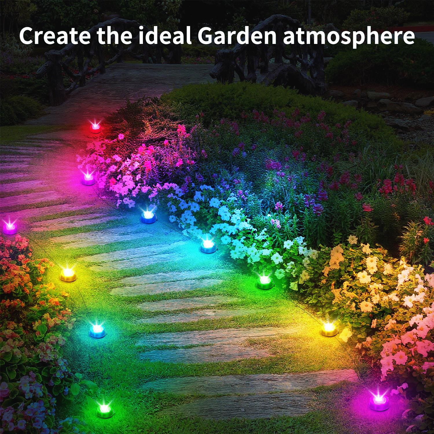 Yocrostar Permanent Outdoor Ground Lights Smart Color Changing, Pathway Christmas Lights Waterproof, Walkway Lighting for Outside Garden Back Yard Driveway Patio Sidewalk Landscape Path Decorations
