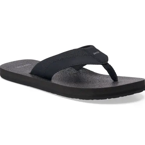 Sanuk Beer Cozy IV - Men's Athletic Open Toe Slip On Flip Flops with Footbeds, Flat Bottom Sandals