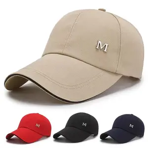 Men's Canvas Baseball Cap — "M" Logo, Curved Brim, Sports, Sun Protection, Fishing & Outdoor Hat