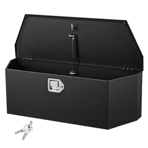 【DealsForYouDays】VEVOR Steel Trailer Tongue Tool Box, 36"x12.3"x12" Heavy-Duty Lockable Storage Organizer with Keys, Utility Chest for Pickup Truck Bed, RV, Black, Tool Boxes