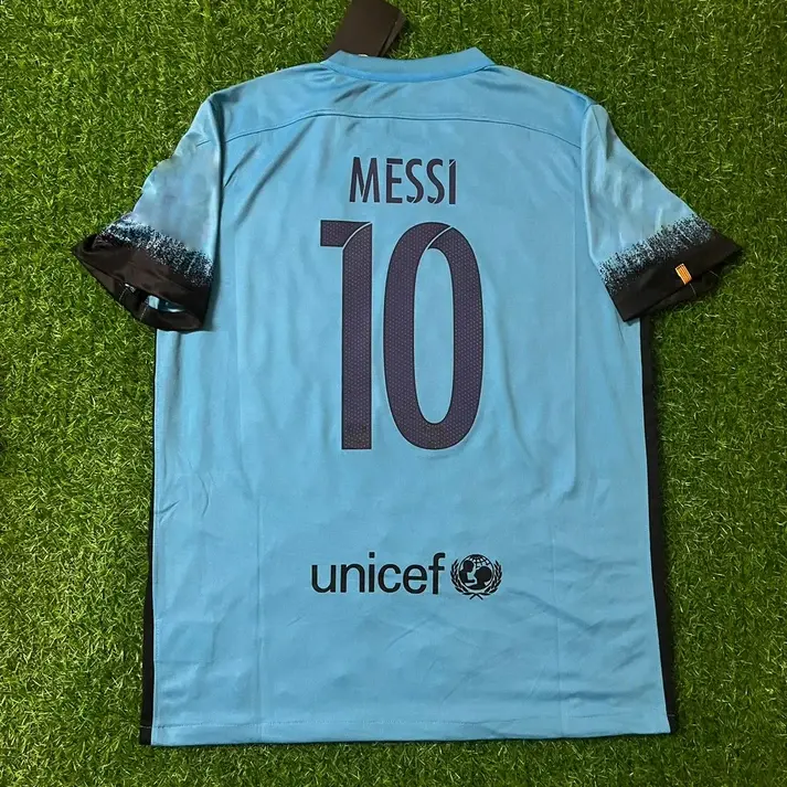 M10 #10 2015–2016 Sky Blue Retro Football Jersey – Classic Sky Blue Design, Short Sleeve, Forward, Full Printed