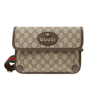 Pre-owned GUCCI Neo Vintage GG Supreme belt Tiger Head bag