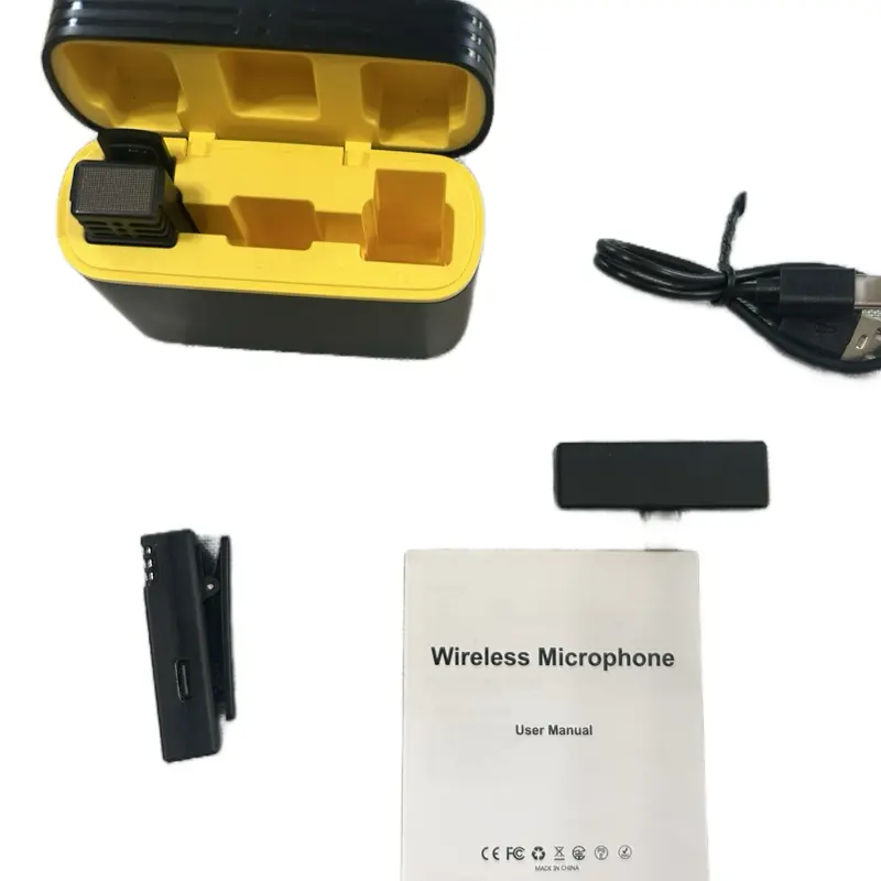Wireless Microphone SS - User Manual Included, Compatible with CE and FCC Compliance, Black Case with Yellow Insert