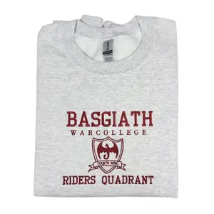 Custom Basgiath War College Embroidered Crewneck, Fourth Wing Embroidered Crewneck, Dragons and Books