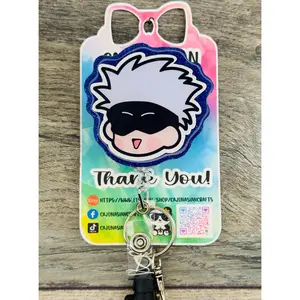 Jujitsu Anime Badge Reel/ID Clip Retractable-(Alligator, Belt, MRI Safe, Carabiner Clips) & Non-Retractable Clips