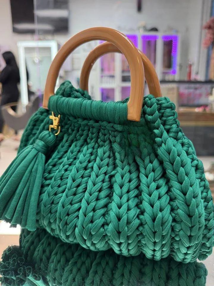 🍒 Emerald Cherry Crochet Bag - Viral TikTok Trending Handbag | That Girl Aesthetic Green Purse