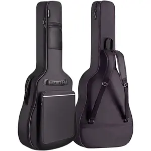 Guitar Bag 38 39 Inch Acoustic Guitar Gig Bag Soft Case 0.35 Inch Thick Padding Classical Guitar Backpack Large Pocket with Hanger Loop and  Strap(39 inch)