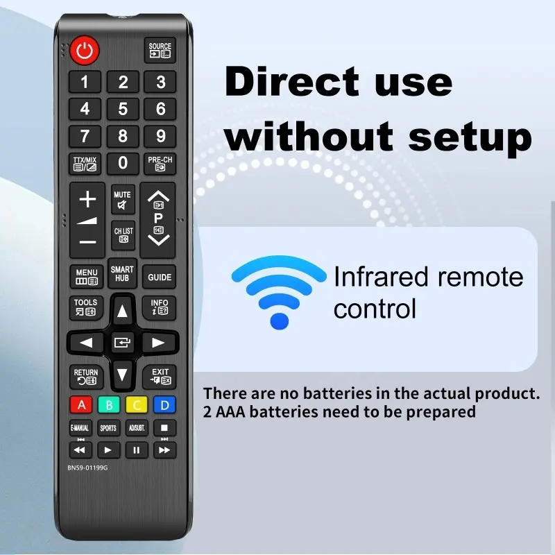 Smart TV Remote Compatible with All Samsung Models, Replacement for BN59-01199F and More, Universal Remote Button Control for Easy Navigation, Home Appliance Remote