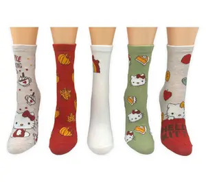 Ladies' Set of 5 Hooray for Harvest! CharacterCapri Socks