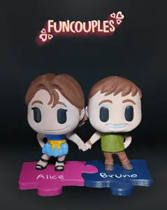 Customizable Couple Figures, Custom Anniversary, Wedding, Valentines Day, Birthday, Personalized Couple Gift, Personalized Gifts. display figure Multi-Color Articulated