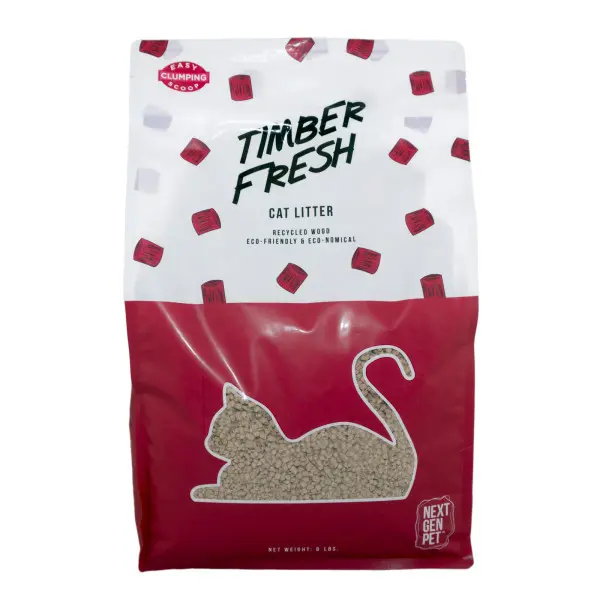 Timber Fresh Wood Pellet Cat Litter - 6 lbs Bag, Wood Pellets, Less Tracking, Effective Odor Control