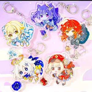 Genshin Impact Acrylic Keychains | Iconic Character Bag Charm | Durable and Vibrant Video Game Accessory for Fans | Perfect for Keychains, Backpacks, and Gamer Collections