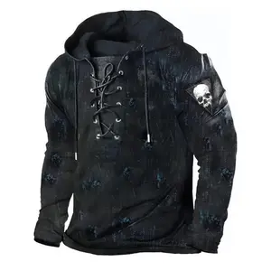 Mystic Gothic Hoodie - Soft Lace-Up Closure, Casual Graphic Design, Streetwear-Inspired, Warm and Cozy for Winter and Fall, Perfect Gift for Men