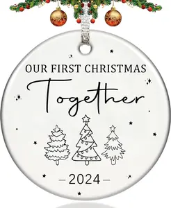 Christmas Ornaments 2024,Our First Christmas Together Ornament Unique Couple Gifts Mr and Mrs 1st Xmas Married,Anniversary,Wedding,Bridal Shower Gifts Her Women Bride to be Newlyweds Xmas Decorations