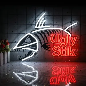 Ugly Stik Neon Sign Fishing Neon Light for Fishing Enthusiasts' Garage, Fishing Gear Shop, Fishing Theme Bar Wall Decoration, is the exclusive Man Cave Gift for Anglers