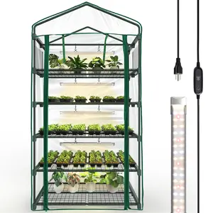 Bstrip 5-Tier Indoor Greenhouse with Grow Lights, 75" Large Grow Tent with Timer & Ventilation