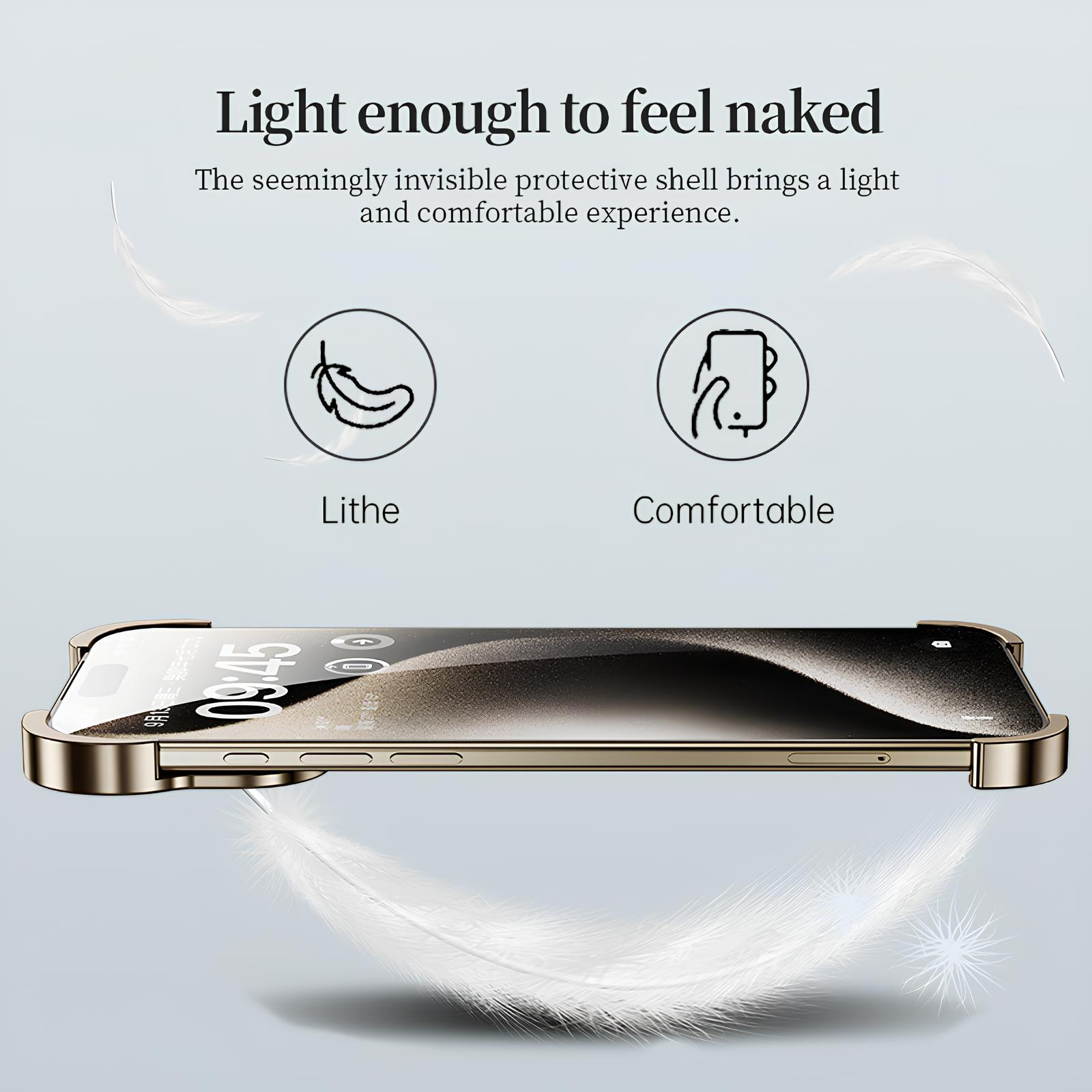 Borderless Electroplated Glossy Case For iPhone 17 Pro Max Air 17/16/15/14/13 Hard Shockproof Bumper Shell Irregular Titanium Alloy Lens Camera Protection Frameless Minimalist Protective Cover Elastomer Inlays Easy Fit Extremely Highlighting Personality