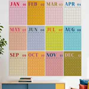 2026  Wall Calendar Undated Large Monthly Dry Erase Erasable Calendar Big 16 x 12 Inches for Wall Annual Blank Planner 12 Month No Year Planning Office ( Macaron)