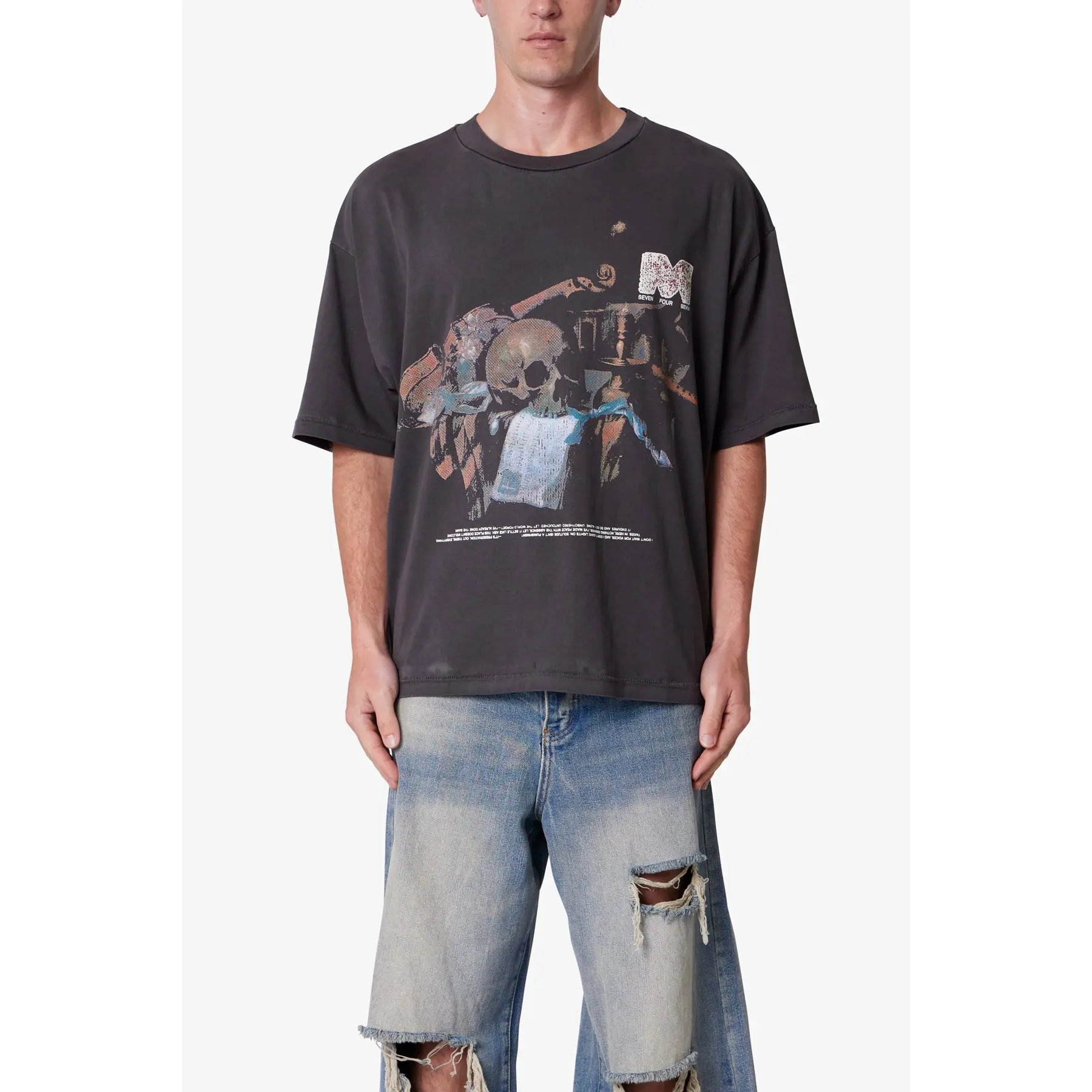 mnml Still Life Printed Tee - Washed Black