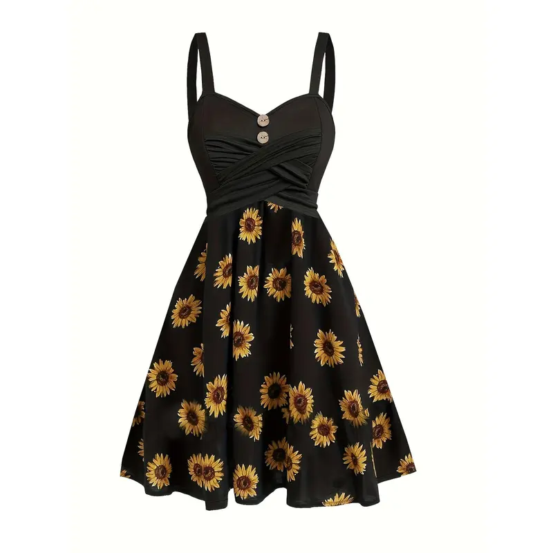 black sunflower dress Black Sunflower Sleeveless Maxi Dress  Aquarius Brand